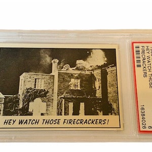 Horror Universal Monster Laffs Trading Card Vintage 1966 TCG Spook Graded PSA 6 dierenwinkel #56 Mighty Joe Young Gorilla King Kong firecracker