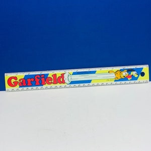 GARFIELD ODIE RULER 1978 vereinigtes Funktion Syndikat Jim Denim Cartoon-Katzenhund Messlatte Empire Vintage vtg BC4