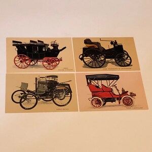 ANTIEKE ANSICHTKAART EPHEMERA Klassieke auto gemengde partij papier verzamelbare postkaart ongecirculeerd verdeeld terug cadillac benz road coach panhard 1892