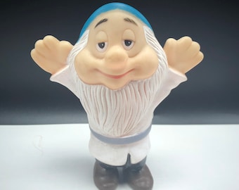 SNOW BLANCO 7 DWARVES siete enanos walt disney vintage chirrido aprieta estatuilla de juguete colección rara figura muñeca Happy doc sleepy sneezy blue