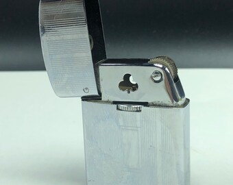 VINTAGE ADVERTISING LIGHTER tobacciana collectible silver gentlemens man cave bar pocket Kaywoodie Japan ultra flame ultraflame