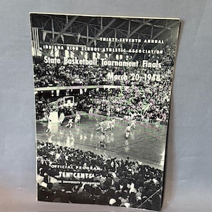 Vintage Basketball Souvenir Program Print Ad 1948 Indiana High School Butler IN
