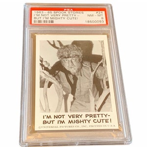 Horror Universal Monsters Trading Card Vintage 1963 Leaf Spook Stories Graded PSA 8 Wolfman Werewolf Lon Chaney #24 best schattig machtig