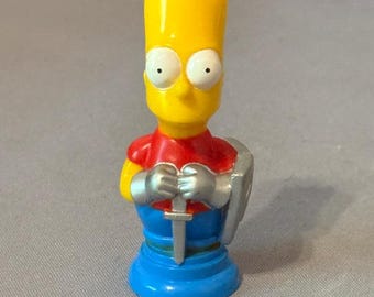 Vintage The Simpsons Figure 3D Chess Set Piece Board Game Part 1992 Bart Pawn