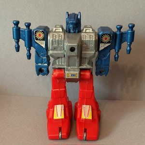 Vintage Transformers Gobots Action Figure Shogun Warriors Red Blue Silver Ship
