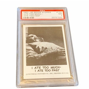 Horror Universal Monsters Trading Card Vintage 1963 Leaf Spook Stories Graded PSA 7 vtg #110 Creature Black Lagoon At te snel vis man