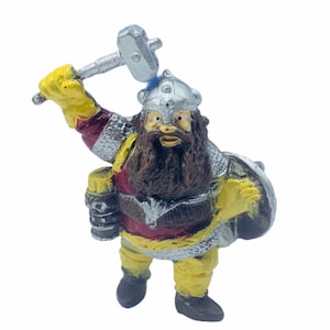 ADVANCED DUNGEONS DRAGONS 1982 Ljn Vintage Action Figur Spielzeug Tsr vtg Zwerg Berg König Hammer Schild Pfeile