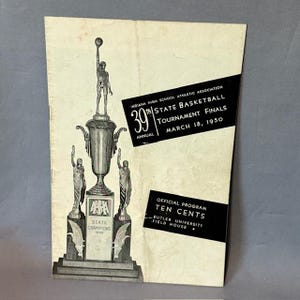 Vintage Basketball Souvenir Program Print Ad 1950 Indiana Butler Field House 39