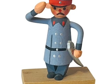 Wendt Kuhn ERZGEBIRGE Figura de madera tallada Ciudadano Steinbach Soldado Policía B4