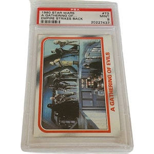 Star Wars Trading Card vintage Graded PSA 9 mint #73 Gathering of Evils Kopfgeldjäger Darth Vader Boba Fett Bossk IG-88 Zuckuss 4-Lom RAR
