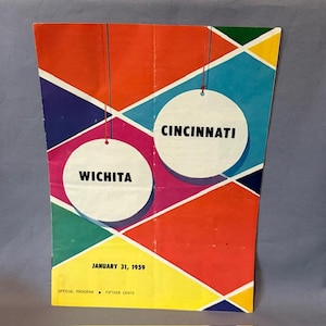 Vintage Basketball Program Print Ad Bracket 1959 Cincinnati Oscar Robertson Jan