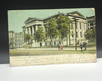 1908 ANTIQUE POSTCARD EPHEMERA paper collectible post card souvenir uncirculated divided back Louisville Kentucky court house north carolina