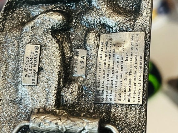 Belt Buckle vtg silver pewter brass Bergamot Sisk… - image 4