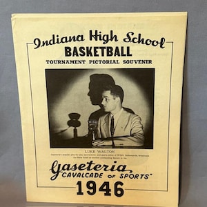 Vintage Basketball Program Print Ad Bracket 1946 Indiana High School Gaseteria
