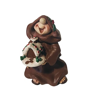 Holiday Friar Folk Figurine Maureen Monk Christmas Gift 1999 Gingerbread House