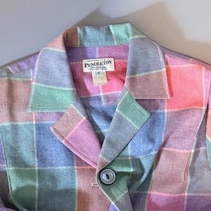 Vintage Womens Pendleton Button Down Virgin Wool Shirt Medium M Flannel Long OR