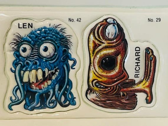 Topps Gum 1979 Monster Puffy Stickers Decal Vtg Horror Japan Derek