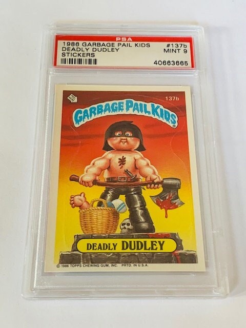 Garbage Pail Kids Topps Trading card sticker graded PSA 9 MINT vintage 1986 Deadly Dudley Executioner #137b