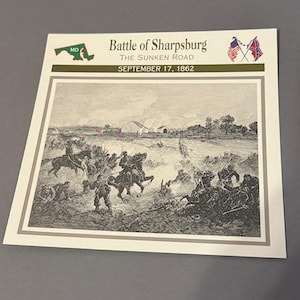 Vintage burgeroorlogkaart 1995 Atlas militaire veldslagen campagnes Sharpsburg gezonken