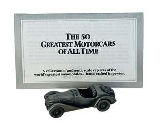 Danbury Mint Pewter Car Greatest Motorcar all time model COA 1937 BMW 328 vtg