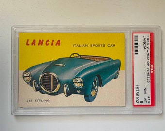 World on Wheels 1954 trading card sports classic car automobile Graded slabbed PSA 8 RARE vintage #10 Italian Jet Styling Lancia Italy