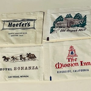 Sugar packet LOT 1960s advertising ephemera ad sign Hoefers Hotel Bonanza Vegas
