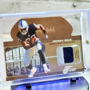 2003 Flair Fleer Jerry Rice Game Used Worn Jersey Patch /150 Raiders HOF 49ers