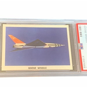 Space-Pak Military Trading Card vintage 1962 clasificado PSA 8 ejército marines fuerza aérea marina Nasa Apollo efímera #4 Goose Missile J-83 motor a reacción