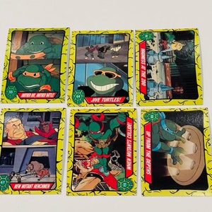 Teenage Mutant Ninja Turtles Trading Cards Lot sticker Mirage Topps TMNT vtg N18
