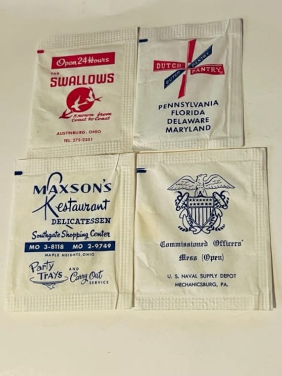Sugar Packet LOT 1960s Advertising Ephemera Ad Sign Swallows Etsy