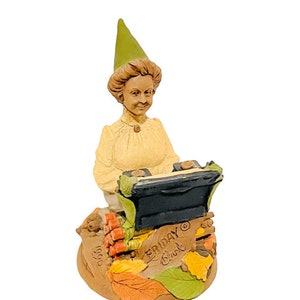 Tom Clark Gnome Figurine vtg sculpture SIGNED elf Cairn Friday typewriter type
