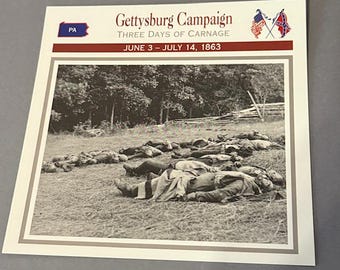Vintage Civil War Card 1995 Atlas Military Battles Campaigns Gettysburg Carnage