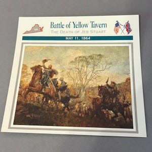 Vintage kaart burgeroorlog 1995 Atlas Military Battles Campaigns Yellow Tavern 1864
