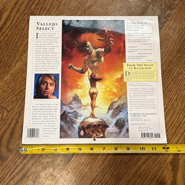 Vintage Boris Vallejo 1997 Calendar Domuta Simvar Mala Susat Tlini
