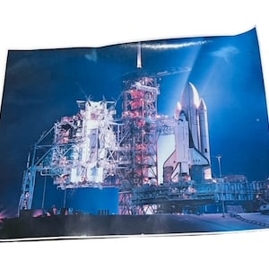 Nasa picture photo Apollo Space Shuttle 20X16 Laser Art Bill Carlson SIGNED &#39;81 BMC5