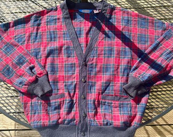 Vintage Pendleton Multicolor Tartan Wool Checked Cardigan