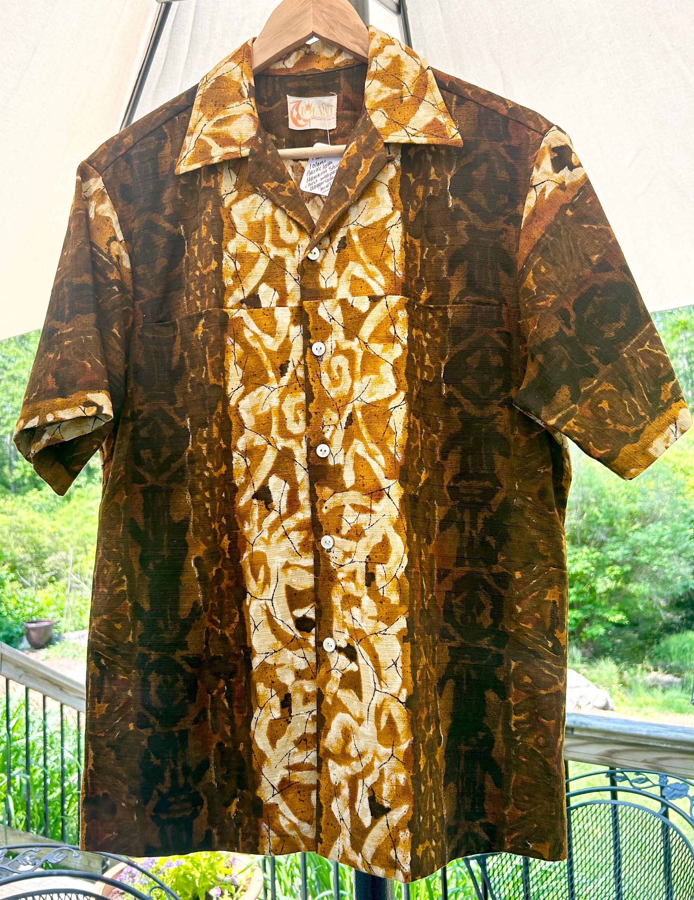 トップス 60s L IOLANI Abstract Aloha Shirt Rare VTG Aloha 60's-70's IOLANI Hawaiian Shirt. Vibrant