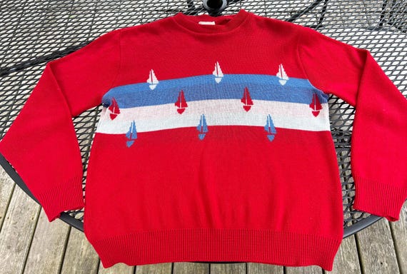 1960’s Aitch Nautical Sailboat Summer Sweater