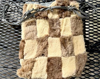 Vintage Shearling and Fur Purse, Unique Handbag