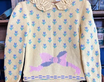 Vintage Cottagecore Sweater by the Eagle’s Eye - Hand Knit