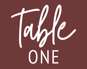 Print Yourself Table Numbers - Wine Red Neutral - Tables One Through Twenty