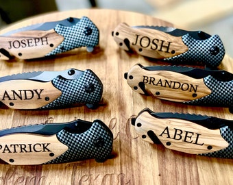 Engraved personalized pocket knife groomsmen gift, Father’s Day gift, stocking stuffer, engraved knife handle