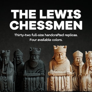 Isle of Lewis Chess Set (Full Size Hand Made Replicas - 4&quot; King) Board NOT INCLUDED (Available Soon @ Northman Outdoor Co.)