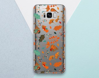 Fall Leaves Samsung Galaxy S9 plus S8 Case Protective Phone Cover Autumn iPhone 7 8 X XR 10 Xs Max 7 plus Case Botanical A521