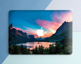 Mountains Macbook case Forest Trees Nature Blue Macbook Pro 13 inch Pro 15 inch 2018 Mountains Sky Colorful Macbook Air 13 Macbook 12 inch