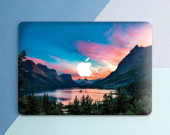 Mountains case Forest Trees Nature Macbook cover Macbook Sunset Pink Blue Sky Lake Water Pro 14 M5 M4 Air 15 2025 Pro 16 Air 13 Pro 13 M2