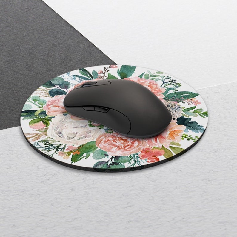 Floral Mouse Pad Art Mouse Pad Women Mouse Pad Round Mousepad Etsy