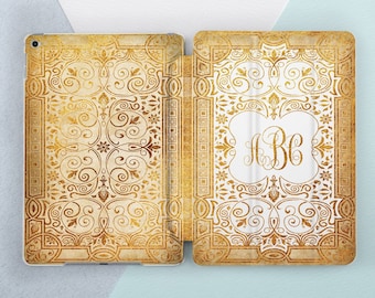 Old Book print Looks like book Personalized Custom Monogram Name Initial Vintage Retro iPad Mini 7 iPad 11 2025 Pro 13 Air 13 iPad 11th gen