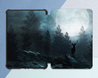 Kindle case deer Night forest print Kindle case moon Kindle sleeve Paperthite 11th gen Kindle oasis case All-new Kindle case Paperwhite 2021