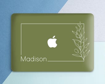 Macbook case olive Simple custom cover Personalized case Macbook case minimalist Floral Botanical Geometric Pro 16 14 13 15 Air 13 15 Neo M5